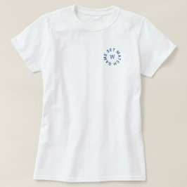 Game Set Match Blauw Monogram Dames Tennis Wit T-shirt