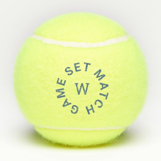Game Set Match Blauw Monogram Tennisballen (Achterkant)