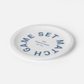 Game Set Match Blauw Tennistoernooi Crest Papieren Bordje (Gekanteld)