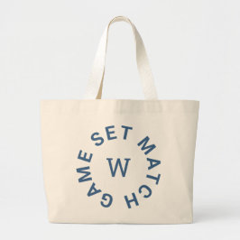 Game Set Match Blauwe Monogram Tennis Grote Tote Bag