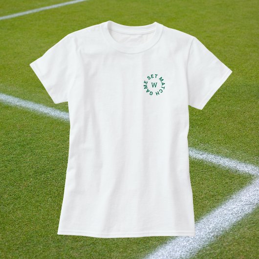 Game Set Match Groen Monogram Dames Tennis Wit T-shirt