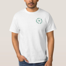 Game Set Match Groen Monogram Mannen Tennis Wit T-shirt