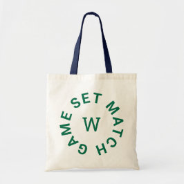 Game Set Match Groen Monogram Navy Handle Tennis Tote Bag