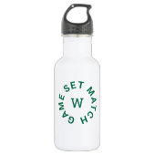 Game Set Match Groen Monogram Tennis Waterfles (Voorkant)