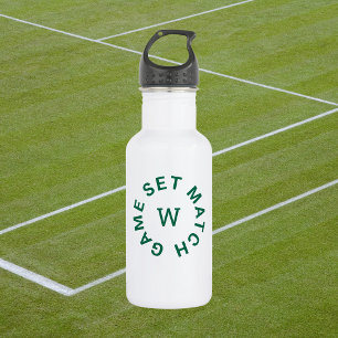 Game Set Match Groen Monogram Tennis Waterfles