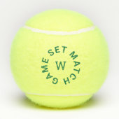 Game Set Match Groen Monogram Tennisballen (Achterkant)