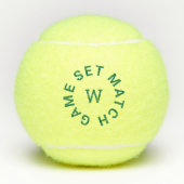 Game Set Match Groen Monogram Tennisballen (Voorkant)