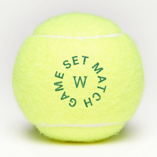 Game Set Match Groen Monogram Tennisballen (Voorkant)