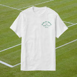 Game Set Match Groene Crest Mannen Tennis Wit T-shirt<br><div class="desc">Game Set Match,  groene kuif,  tennis wit T-shirt. Personaliseer met het jaar,  tennisclub / kampioenschap / toernooinaam en locatie. Perfect voor een lokaal tennistoernooi,  als cadeau voor een tennisliefhebber of voor een tennisthema vrijgezellenfeest. Ontworpen om overeen te komen met onze Game Set Match Tennis Collectie.</div>