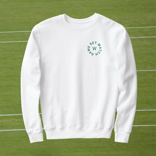 Game Set Match Groene Monogram Vrouwen Tennis Wits Trui