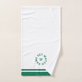 Game Set Match Monogram Groene Streep Tennis Handdoek