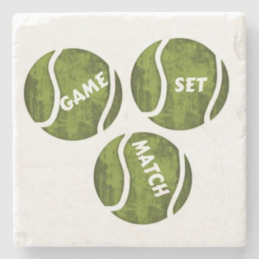 GAME SET MATCH STENEN ONDERZETTER (Voorkant)