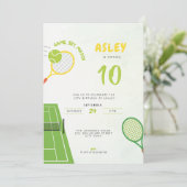 Game, Set, Match Tennis 10th Birthday Kaart (Staand voorkant)
