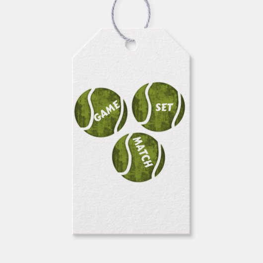 Game Set Match Tennis Cadeaulabel (Voorkant)