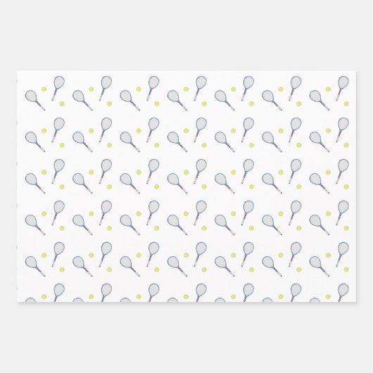 Game Set Match Tennis Gift Wrap Inpakpapier Vel (Voorkant 3)