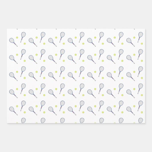Game Set Match Tennis Gift Wrap Inpakpapier Vel (Voorkant 2)
