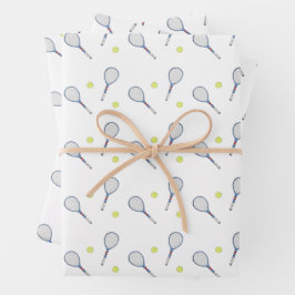 Game Set Match Tennis Gift Wrap Inpakpapier Vel