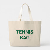 Game Set Match Tennis met groene rand Grote Tote Bag (Achterkant)
