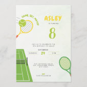 Game, Set, Match Tennis Party Trendy 8th Birthday Kaart (Voorkant)