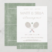 Game Set Match Tennis Twin Eerste Verjaardag Uitno Bedankkaart (Voorkant / Achterkant)