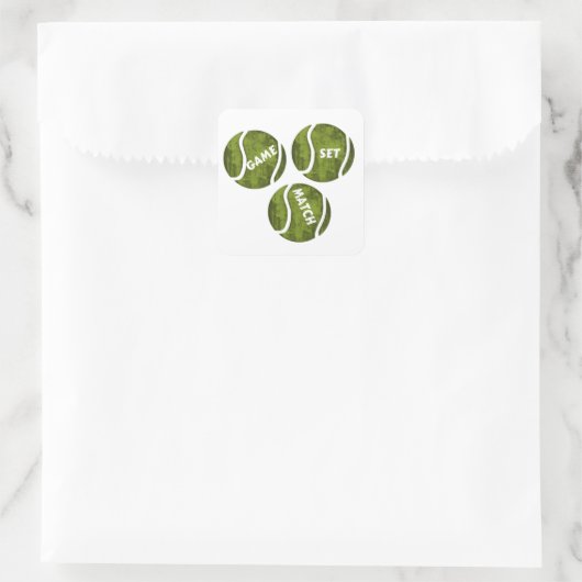 GAME SET MATCH VIERKANTE STICKER (Tas)