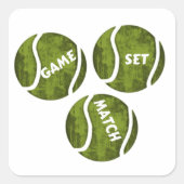 GAME SET MATCH VIERKANTE STICKER (Voorkant)