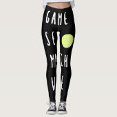 Game Set Match Wine Lover Tennis Player Leggings (Voorkant)
