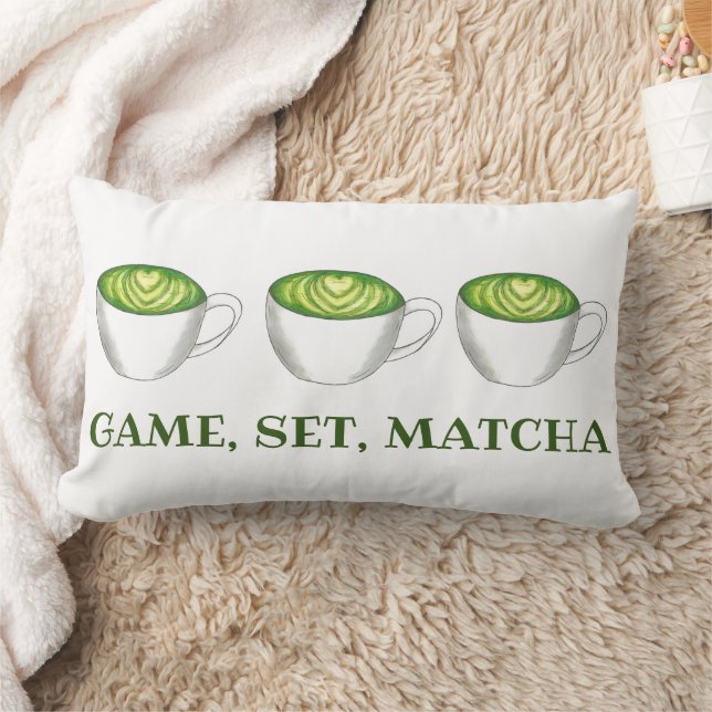 Game Set Matcha Green Tea Latte Foodie Kussen (Deken)