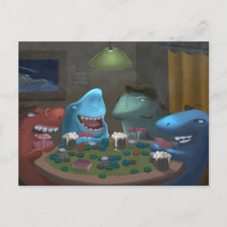 Game Sharks die poker spelen Briefkaart