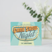 Game Show Nachtfeestuitnodiging Uitnodiging Briefkaart (Staand voorkant)