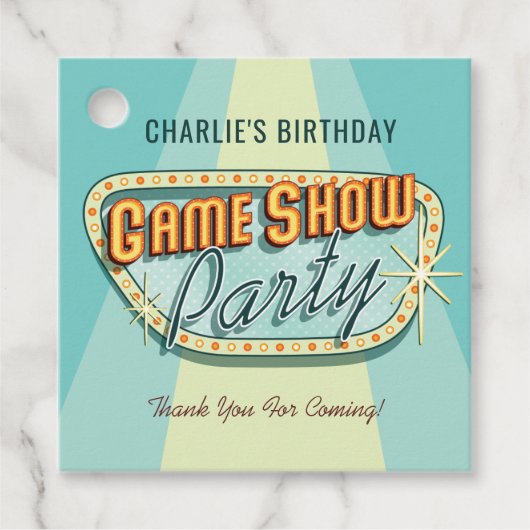 Game Show Party Favor Labels (Voorkant)