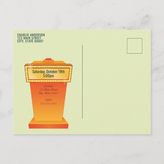 Game Show Party Invitation Briefkaart (Achterkant)