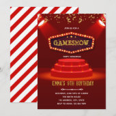 Game show red carpet party-uitnodiging kaart (Voorkant / Achterkant)