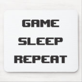 Game Sleep Repeteren Mouspad Muismat (Voorkant)