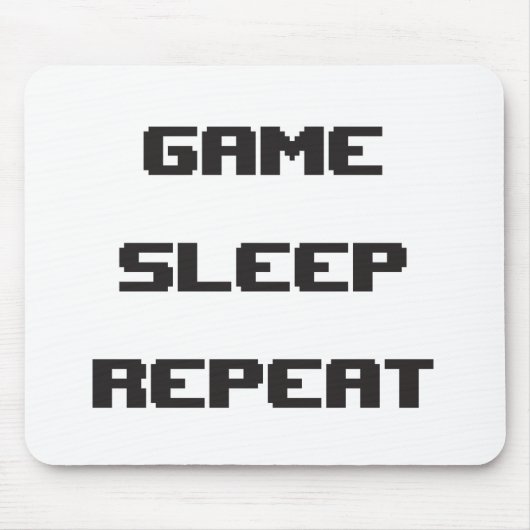 Game Sleep Repeteren Mouspad Muismat (Voorkant)