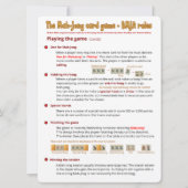 Game-spelregels voor grote afdrukken - Het spel af Kaart (Voorkant)