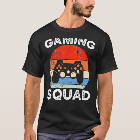 Game Squad  Retro Gamer Video Game Player T-shirt (Voorkant)