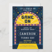 Game Start Arcade verjaardagsfeestje Kaart (Voorkant)