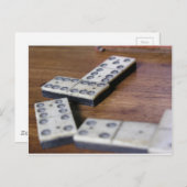 Game Table Domino Dominoes Wood Oud  spel Briefkaart (Voorkant / Achterkant)