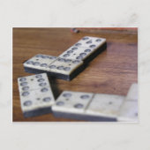 Game Table Domino Dominoes Wood Oud  spel Briefkaart (Voorkant)