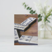 Game Table Domino Dominoes Wood Oud spel Briefkaart (Staand voorkant)