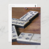 Game Table Domino Dominoes Wood Oud spel Briefkaart (Voorkant / Achterkant)