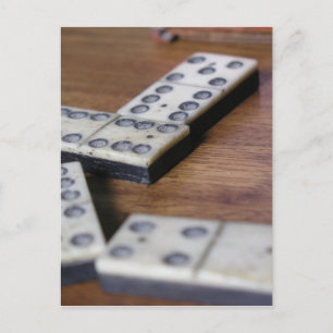 Game Table Domino Dominoes Wood Oud  spel Briefkaart