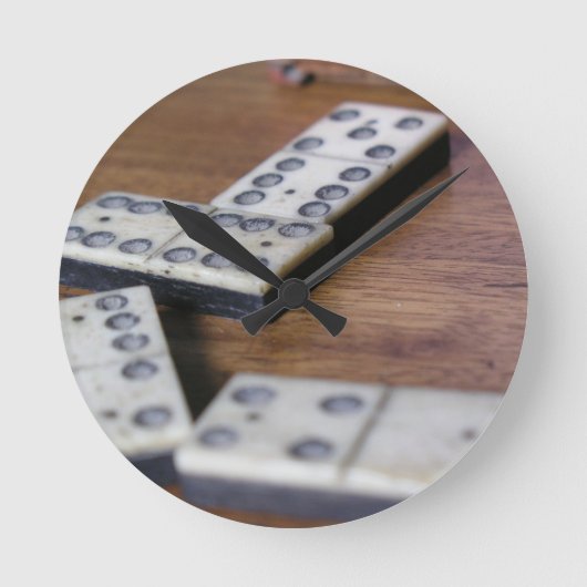 Game Table Domino Dominoes Wood Oud  spel Ronde Klok (Voorkant)