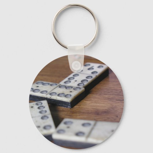 Game Table Domino Dominoes Wood Oud  spel Sleutelhanger (Voorkant)