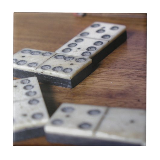 Game Table Domino Dominoes Wood Oud spel Tegeltje (Voorkant)