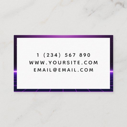 Game Tester Developer Gamer Futuristic Paarse Visitekaartje (Achterkant)