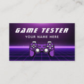 Game Tester Developer Gamer Futuristic Paarse Visitekaartje (Voorkant)