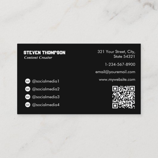 Game Tester Gamer Content Creator Volledige foto Visitekaartje (Achterkant)