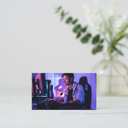 Game Tester Gamer Content Creator Volledige foto Visitekaartje (Staand voorkant)